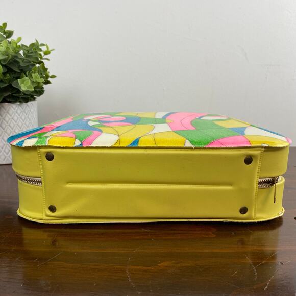 Vintage Mid Century Psychedelic Disco Mod Vinyl Top Handle Handbag Tote MCM GoGo - Picture 8 of 12